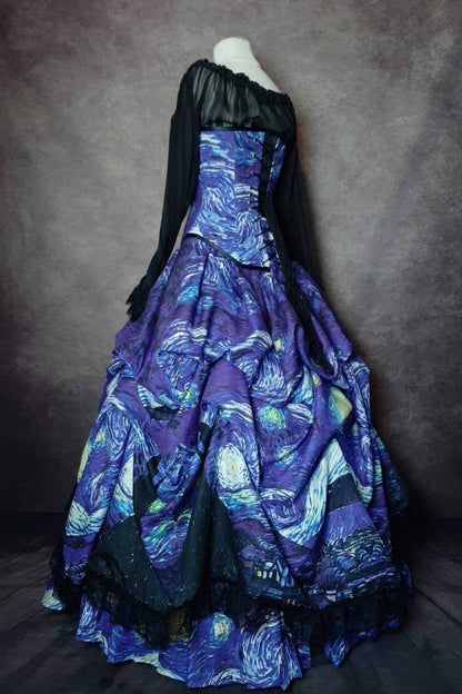 van gogh starry night custom sized victorian wedding dress at gallery serpentine