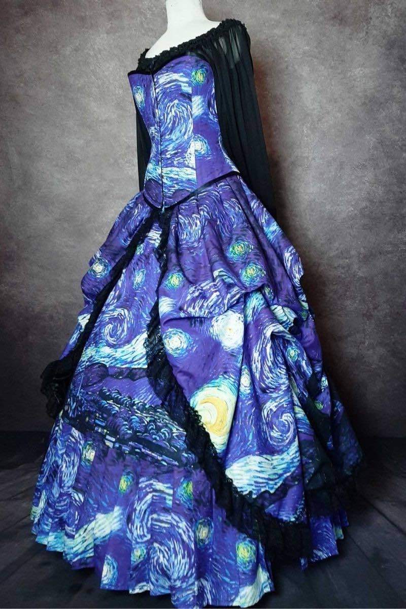 van gogh starry night custom sized corset gown at gallery serpentine