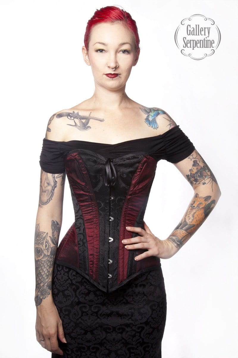 gothic victorian and steampunk over bust steel boned corset made to measure by corset makers for Gallery Serpentine clients