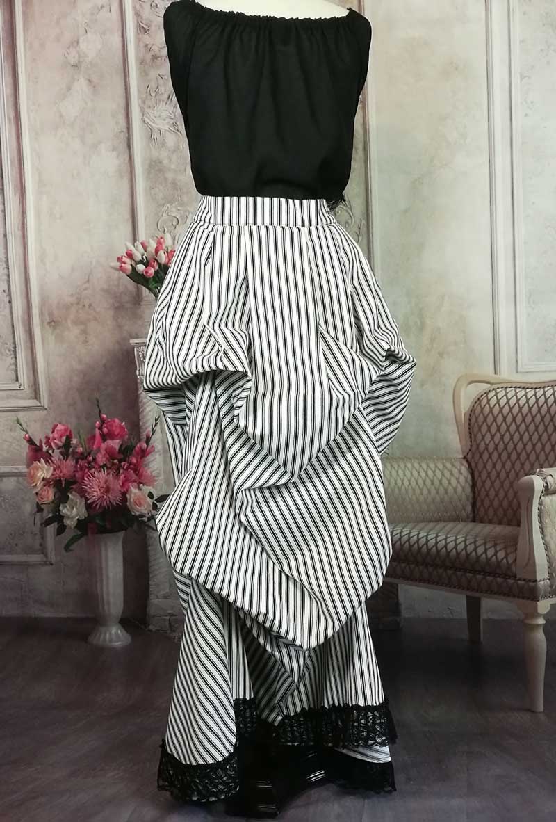 Hampstead Heath black and white striped victorian steampunk bustle skirt at Gallery Serpentine 2