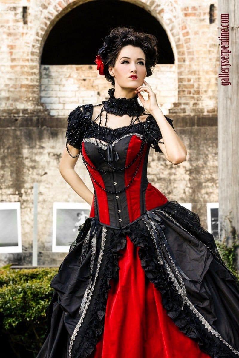 quality custom made gothic corset wedding dress, Australia made to your measurements
