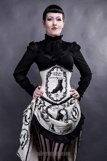 under corset blouse in black for victorian steampunk corsets